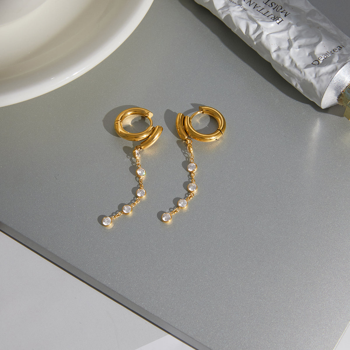 Cypress Bezel Drop Earrings