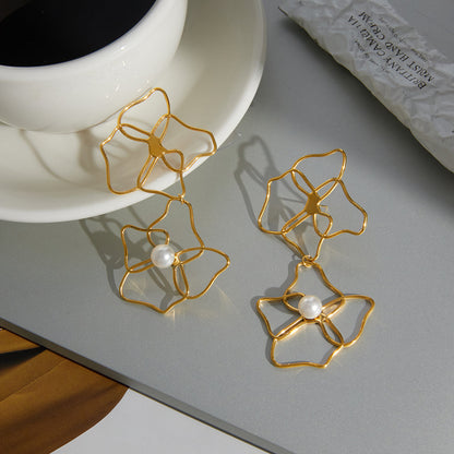 Almond Blossom Pearl Drop Earrings