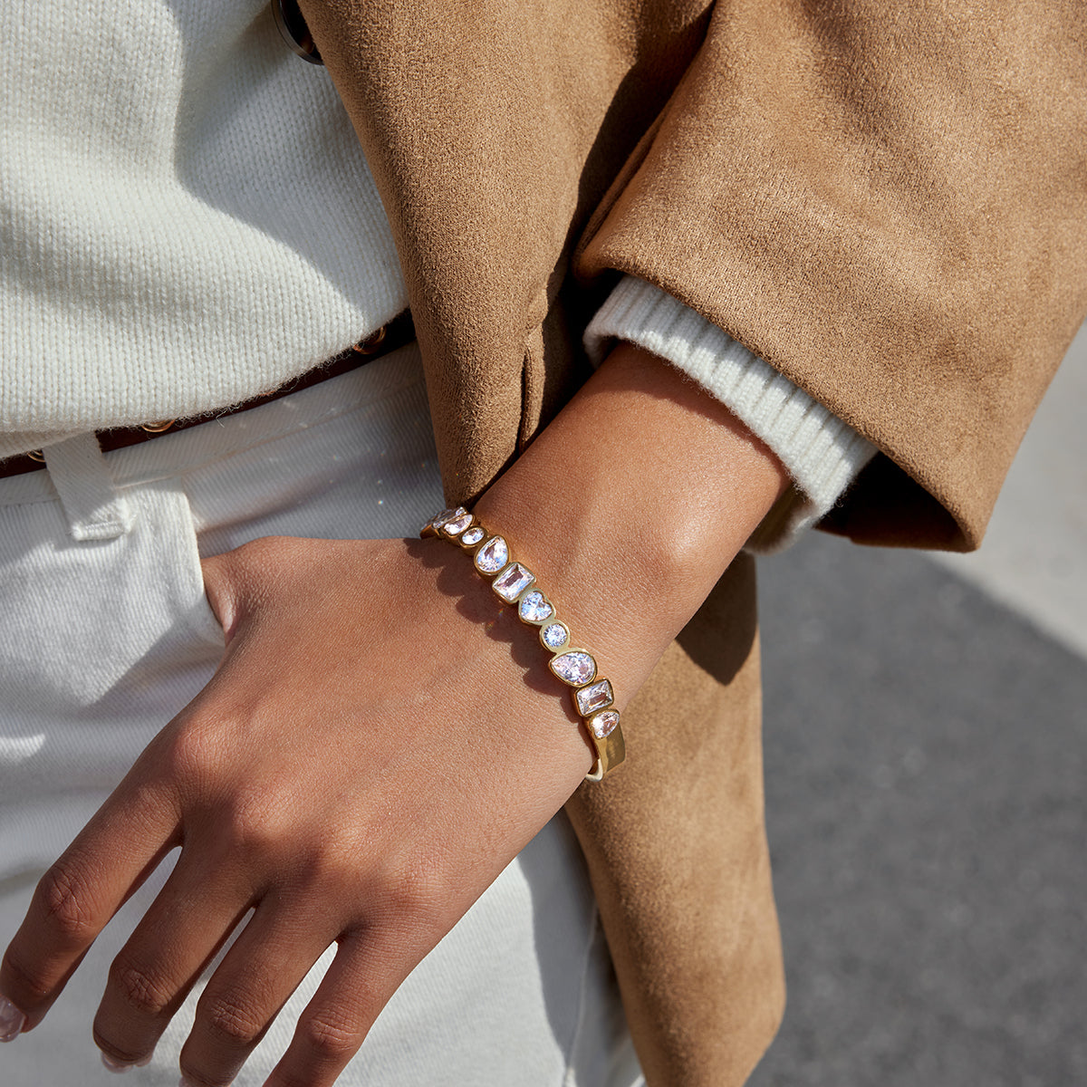 Halcyon Mixed-Cut Bangle Bracelet