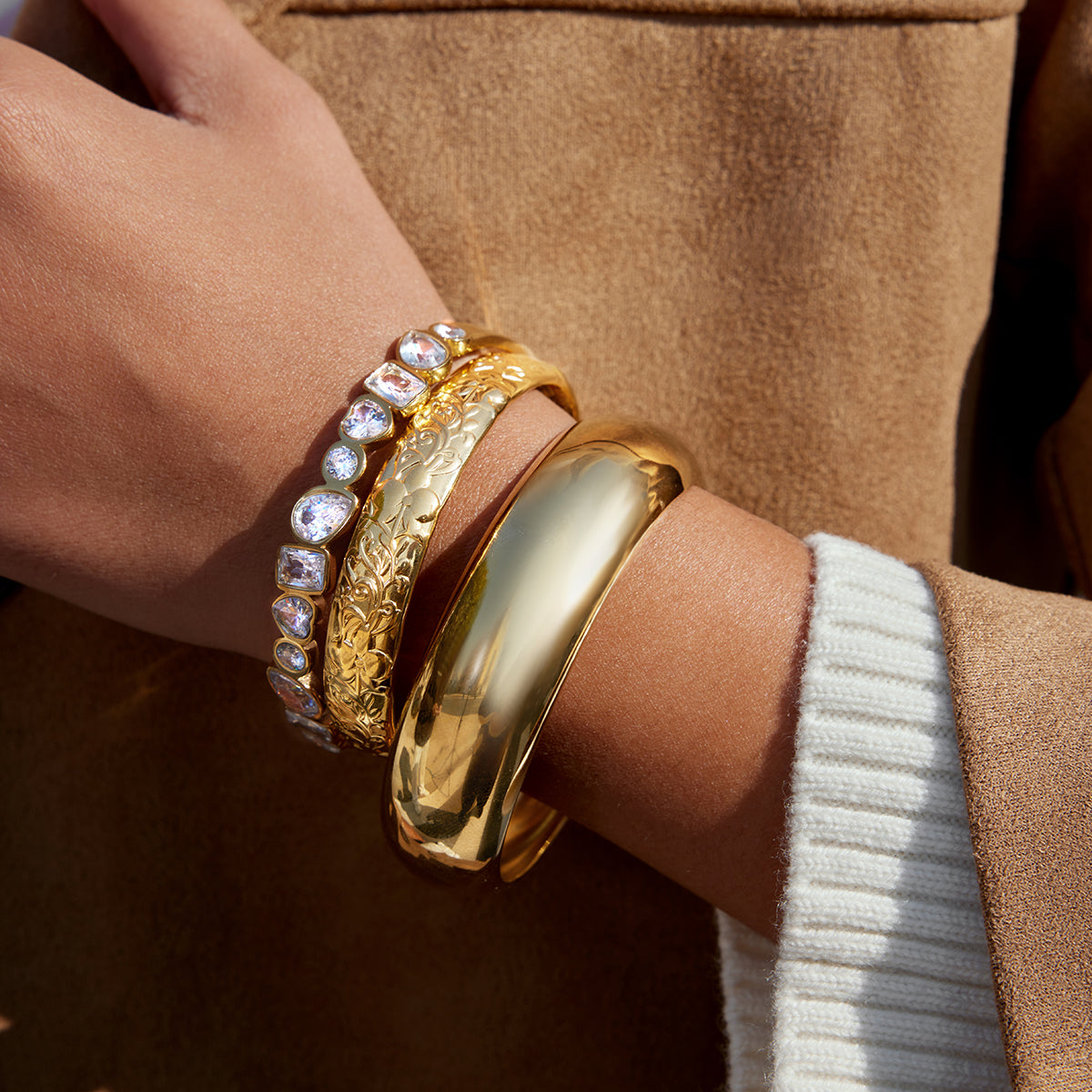 Halcyon Mixed-Cut Bangle Bracelet