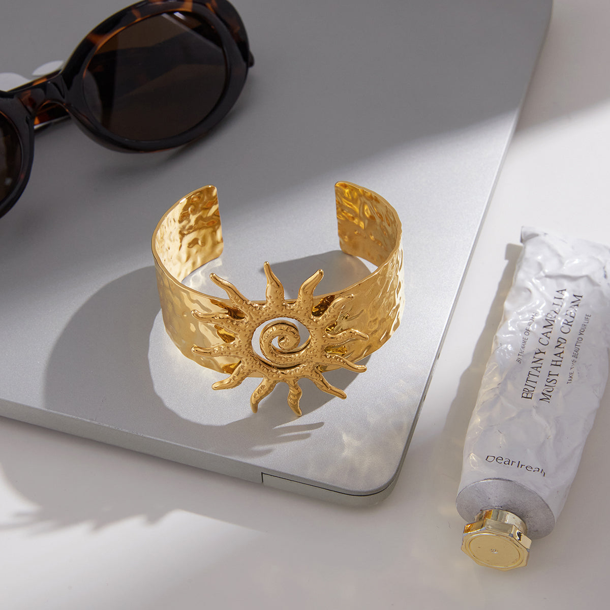 Solstice Spiral Sun Cuff Bracelet