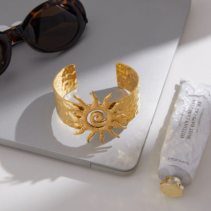 Solstice Spiral Sun Cuff Bracelet