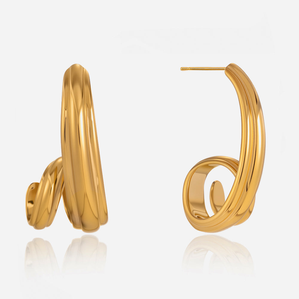 Levante Curved Triple Hoop Earrings