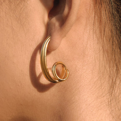 Levante Curved Triple Hoop Earrings