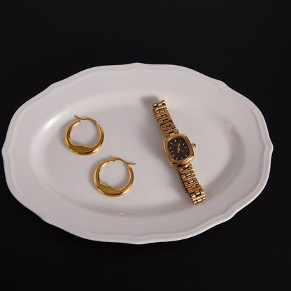 Tramontana Sculpted Crescent Hoop Earrings