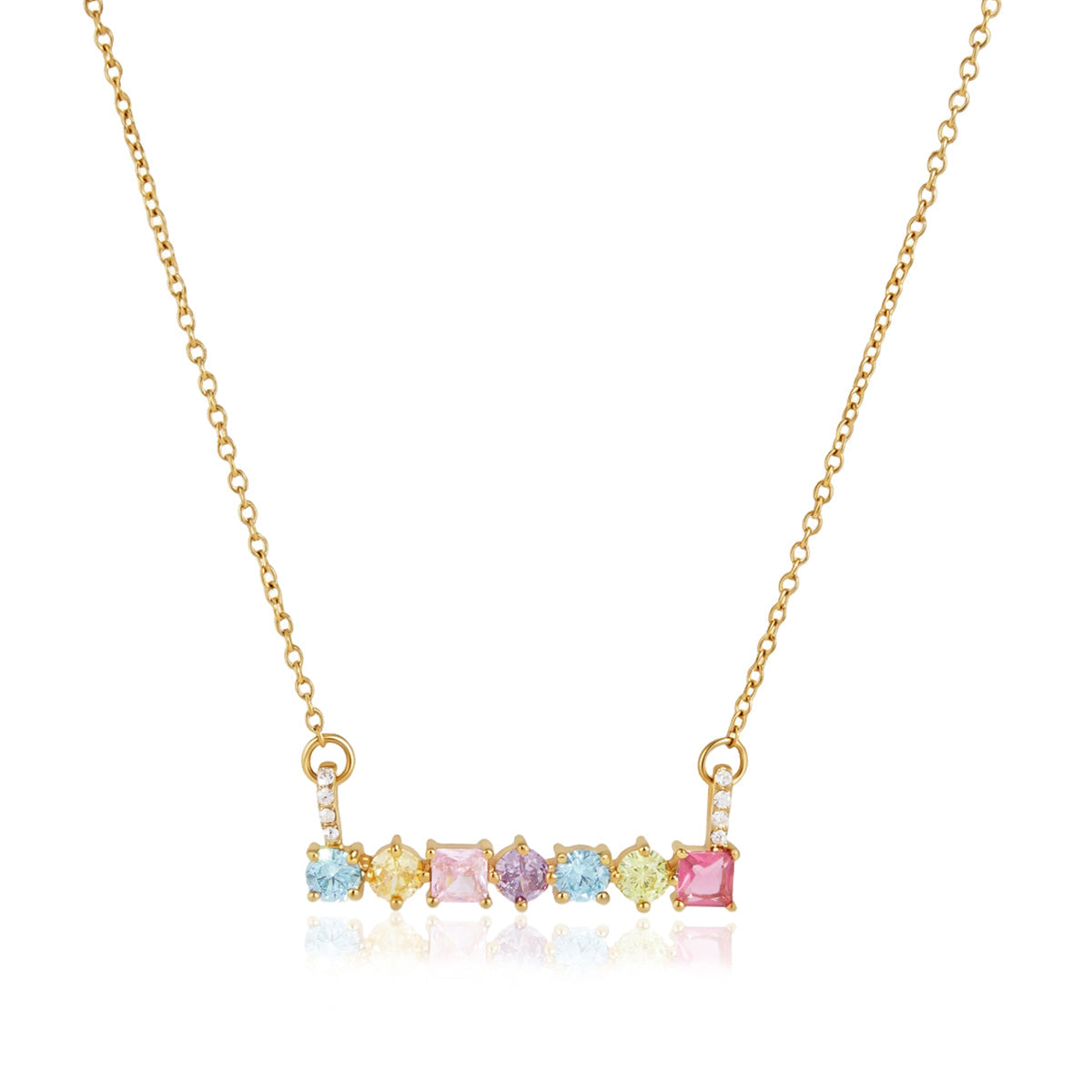 Zephyr Gemstone Bar Necklace