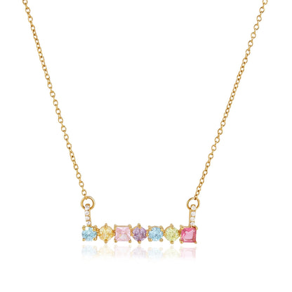 Zephyr Gemstone Bar Necklace