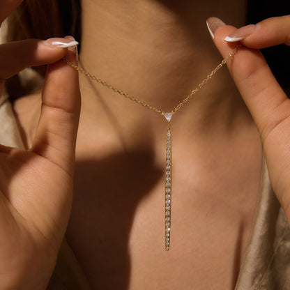 Sandbar Pavé Drop Y Necklace