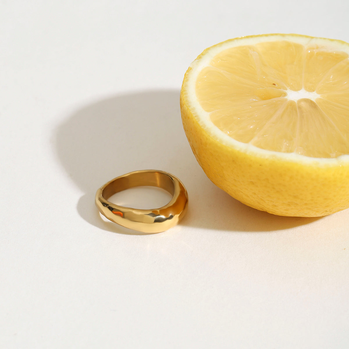 Olive Grove Hammered Band Ring
