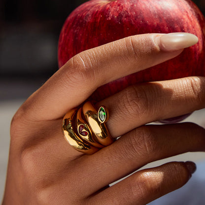 Olive Grove Hammered Band Ring