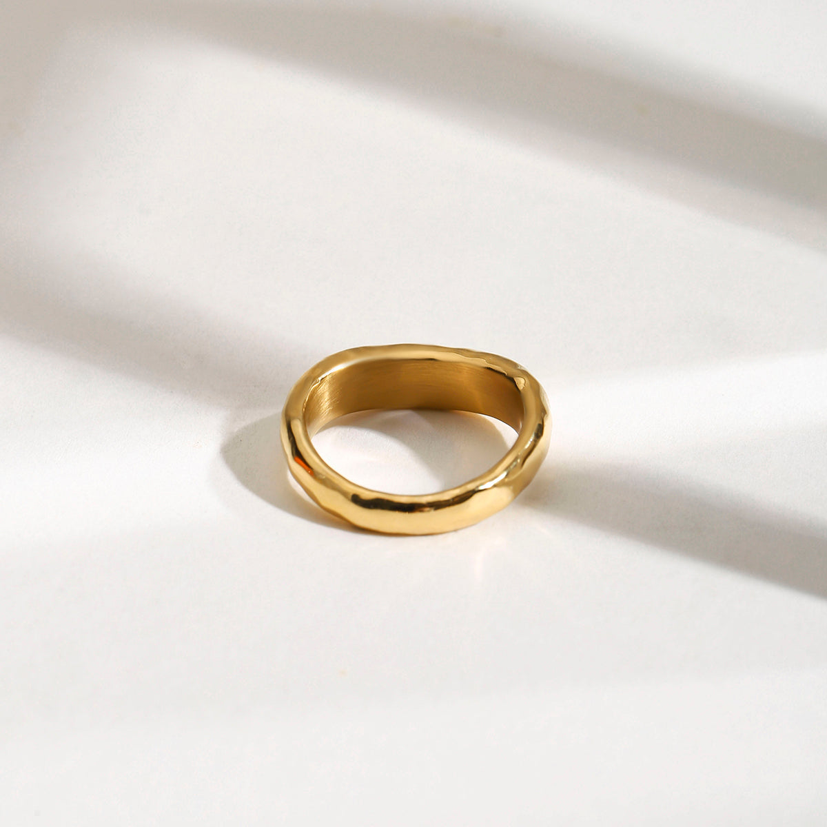 Olive Grove Hammered Band Ring