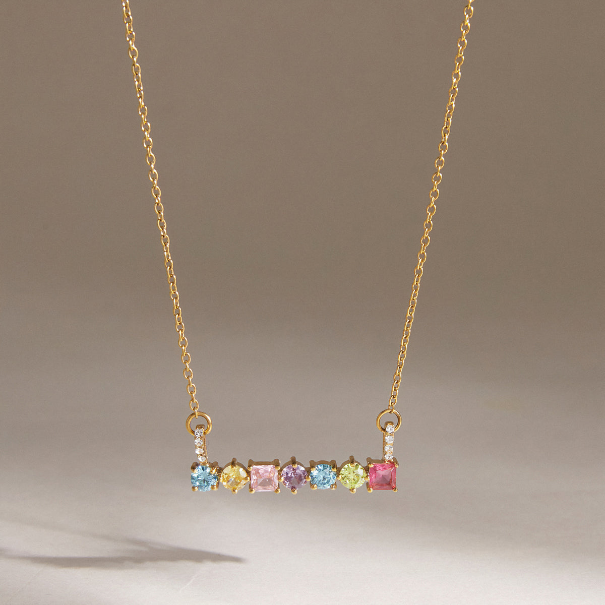 Zephyr Gemstone Bar Necklace