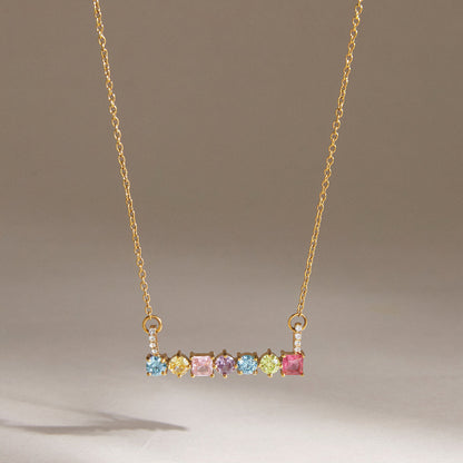Zephyr Gemstone Bar Necklace