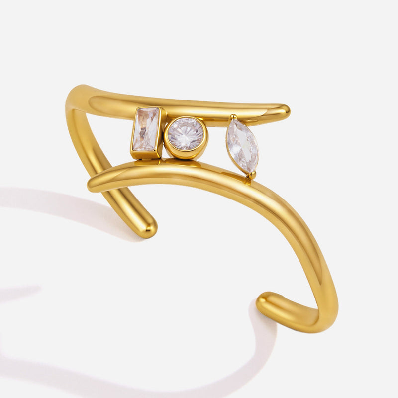 Vela Sculpted Open Bangle Bracelet