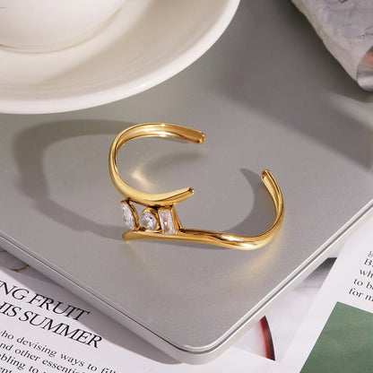 Vela Sculpted Open Bangle Bracelet