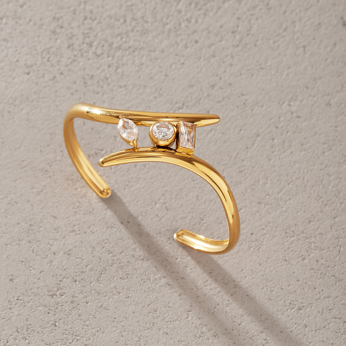 Vela Sculpted Open Bangle Bracelet