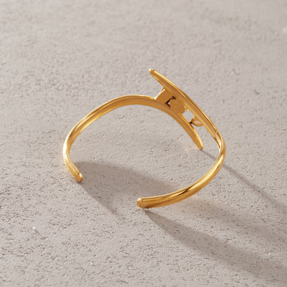 Vela Sculpted Open Bangle Bracelet