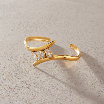 Vela Sculpted Open Bangle Bracelet