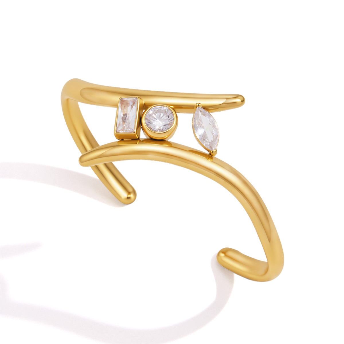 Vela Sculpted Open Bangle Bracelet