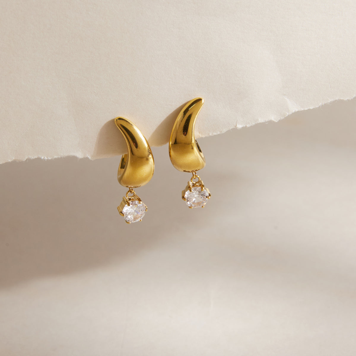 Salt Air Teardrop Zircon Drop Earrings