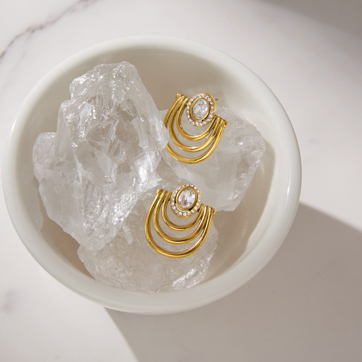 Aurora Halo Arc Stud Earrings