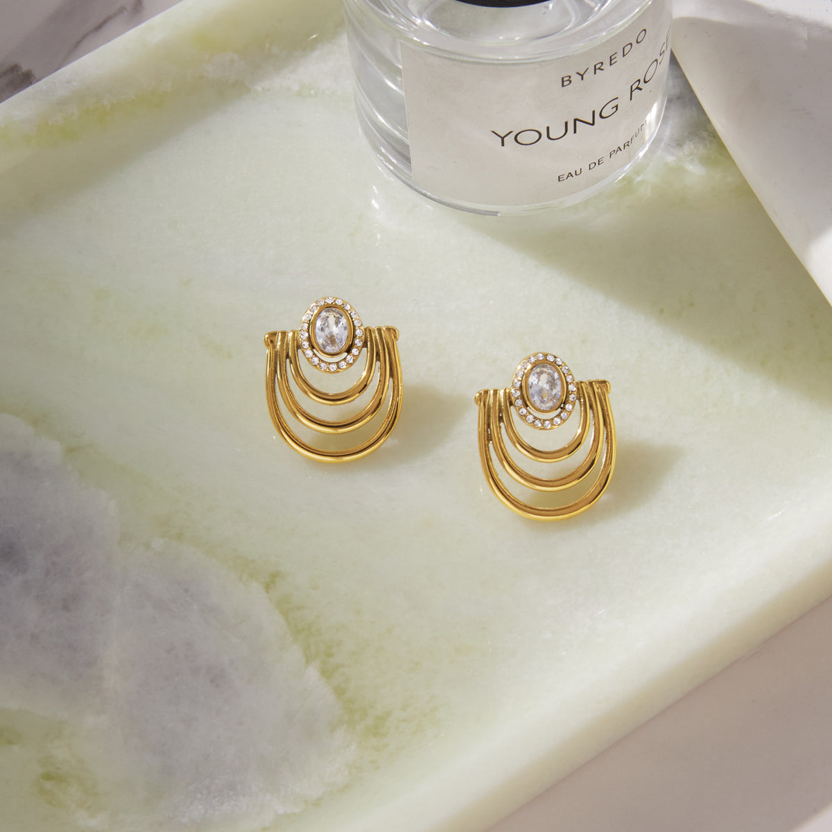 Aurora Halo Arc Stud Earrings