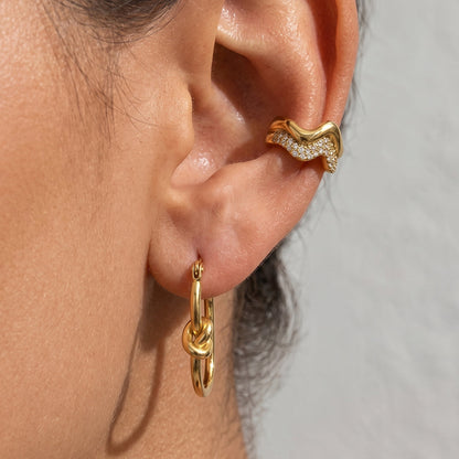 Onda Wavy Ear Cuff Earrings