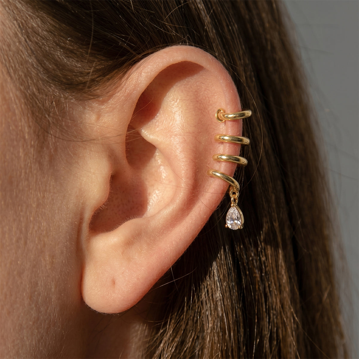 Zephyr Spiral Ear Climber Earrings