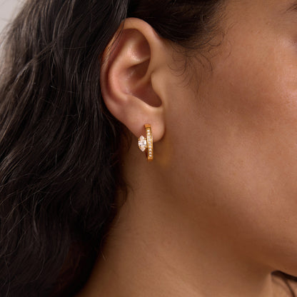 Alba Marquise Pavé Hoop Earrings