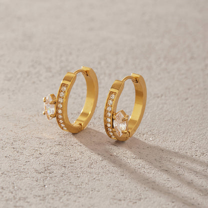 Alba Marquise Pavé Hoop Earrings