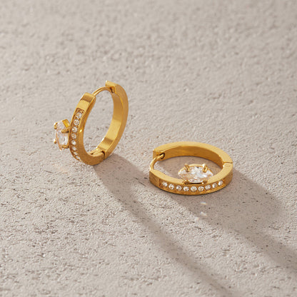 Alba Marquise Pavé Hoop Earrings