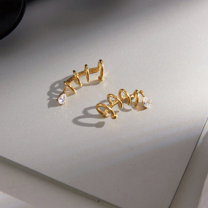Zephyr Spiral Ear Climber Earrings