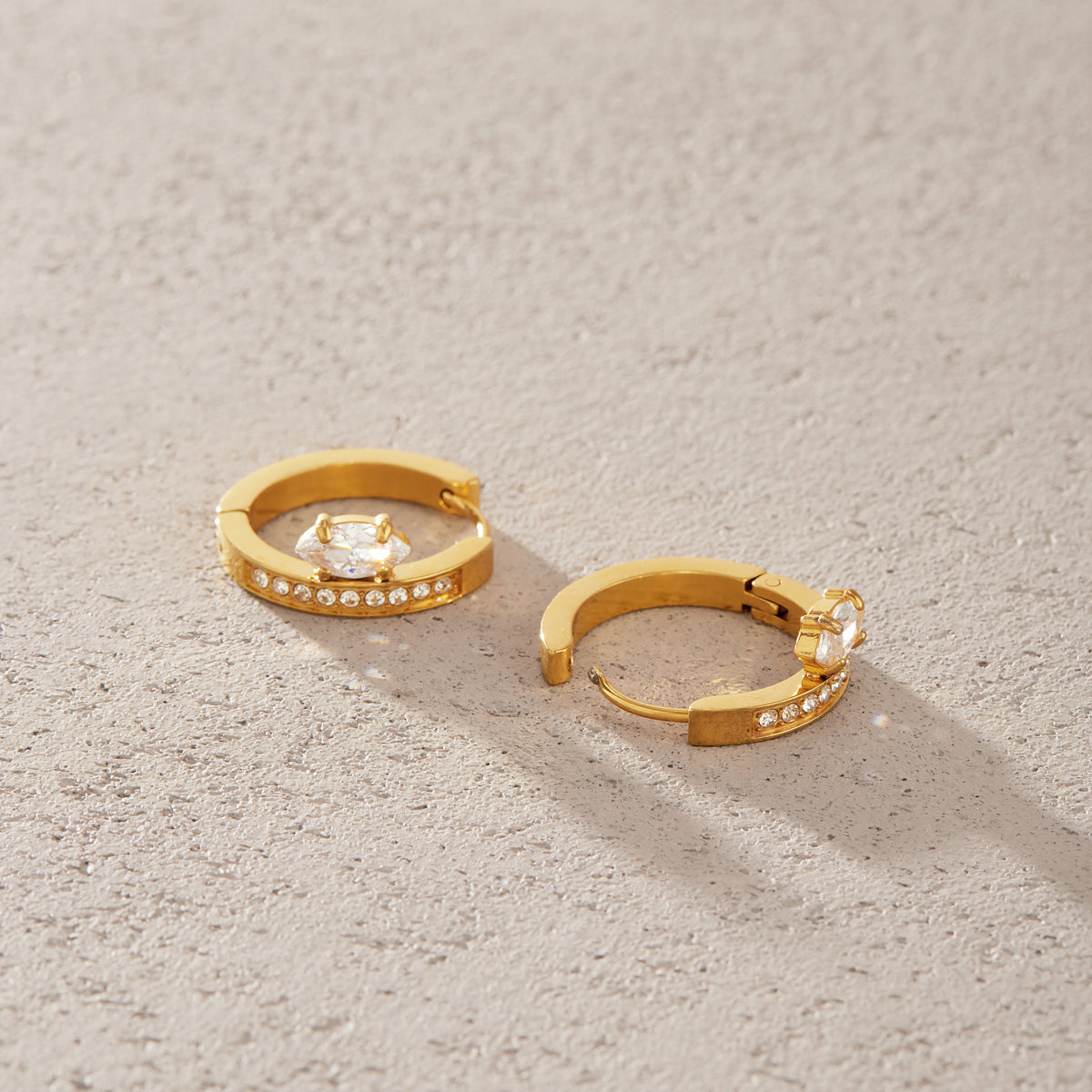 Alba Marquise Pavé Hoop Earrings