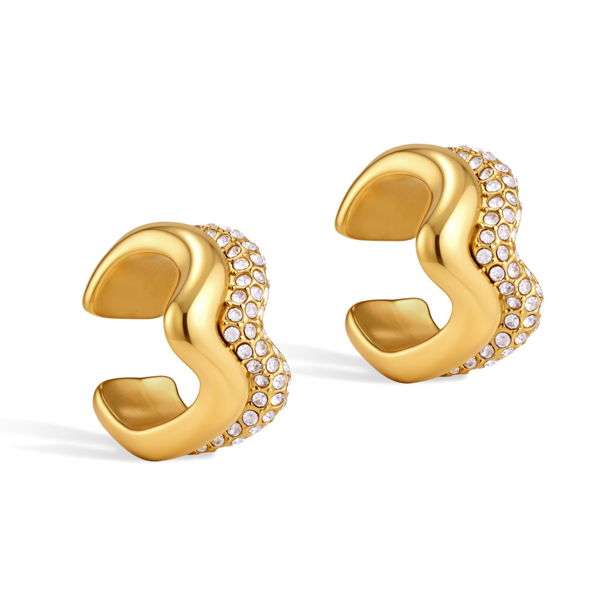 Onda Wavy Ear Cuff Earrings