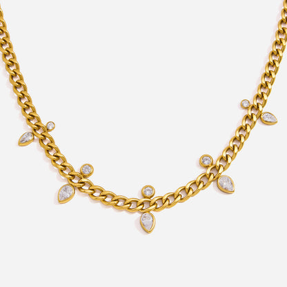 Lagoon Teardrop Curb Chain Necklace