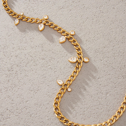 Lagoon Teardrop Curb Chain Necklace