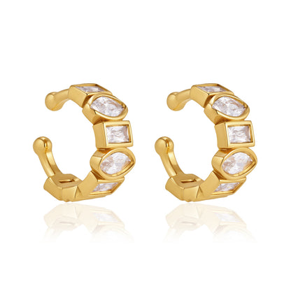 Ostuni Bezel Stone Ear Cuff Earrings