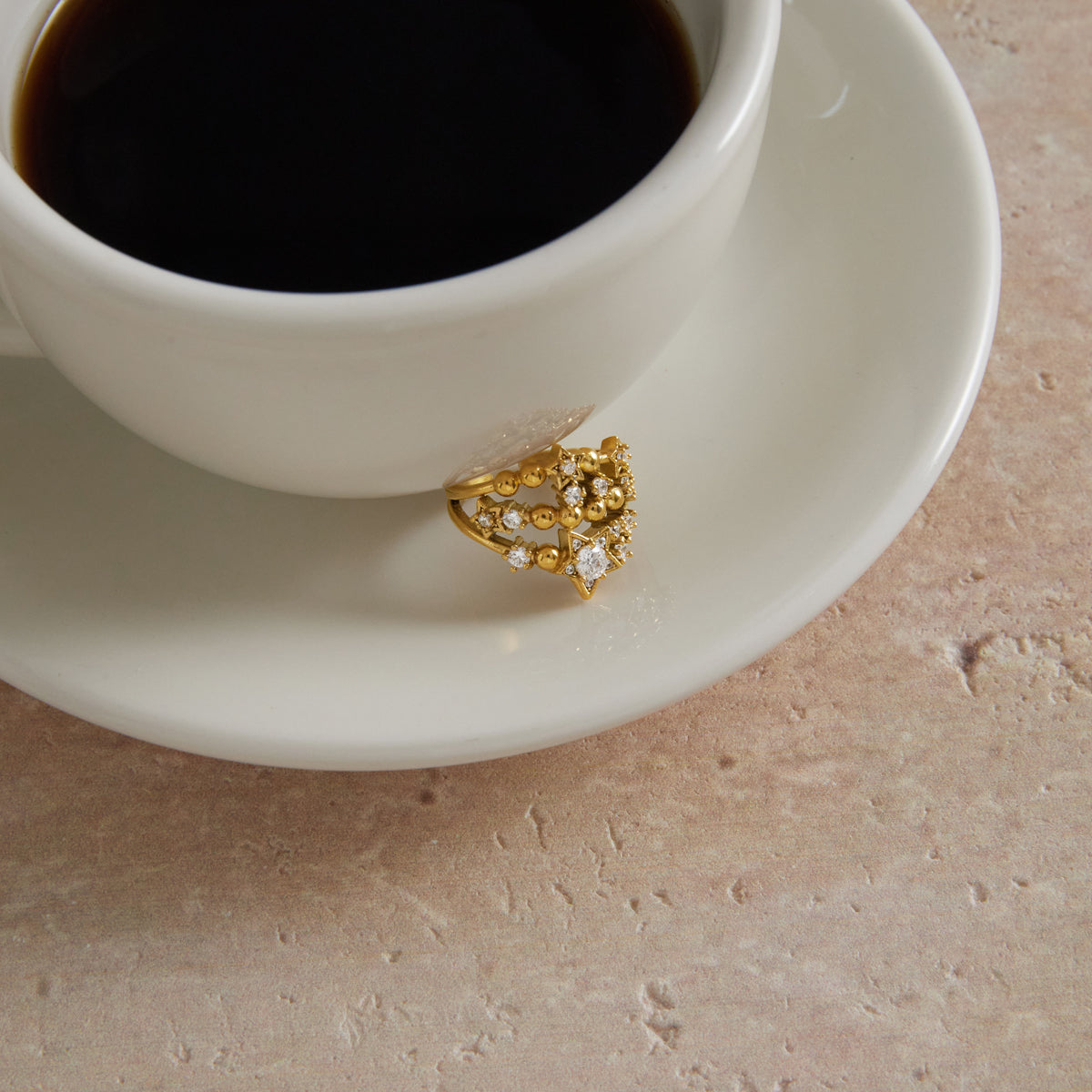 Solstice Star Beaded Open Ring