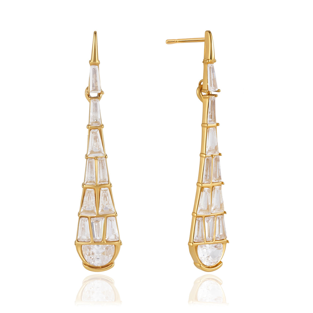 Cypress Tapered Crystal Drop Earrings