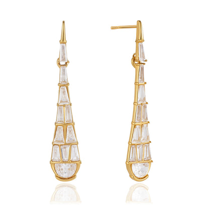 Cypress Tapered Crystal Drop Earrings