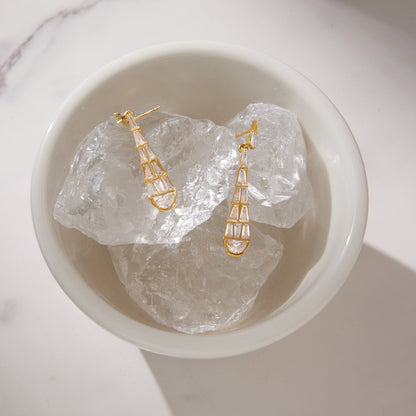 Cypress Tapered Crystal Drop Earrings