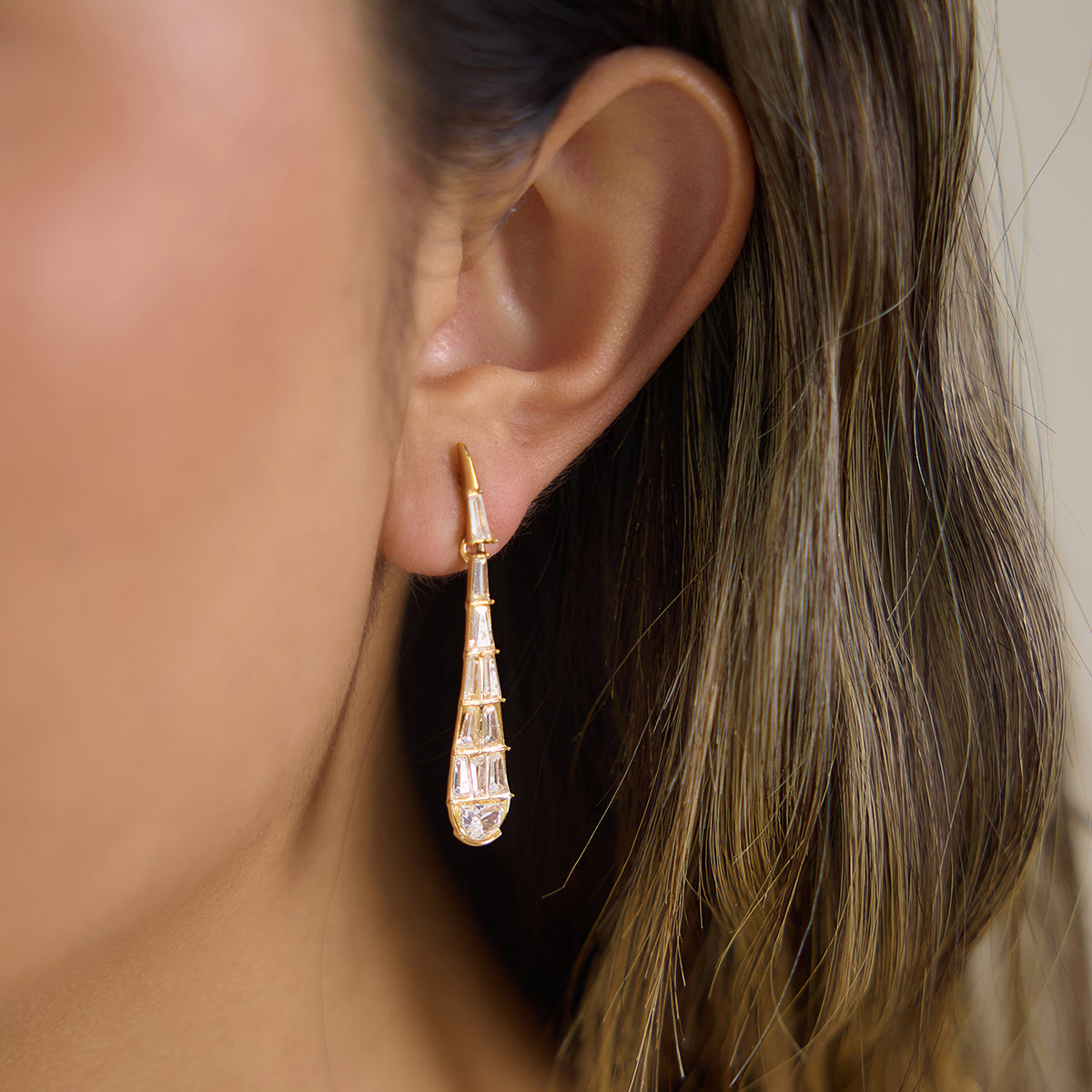 Cypress Tapered Crystal Drop Earrings