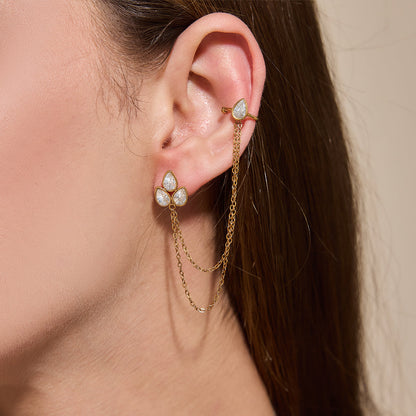 Zephyr Chain-Linked Cuff Earrings