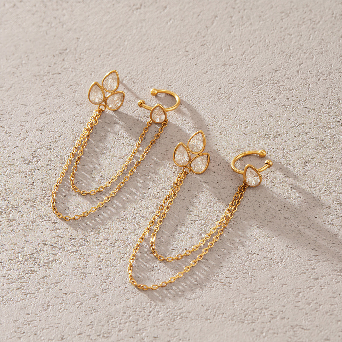 Zephyr Chain-Linked Cuff Earrings