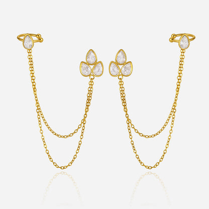 Zephyr Chain-Linked Cuff Earrings