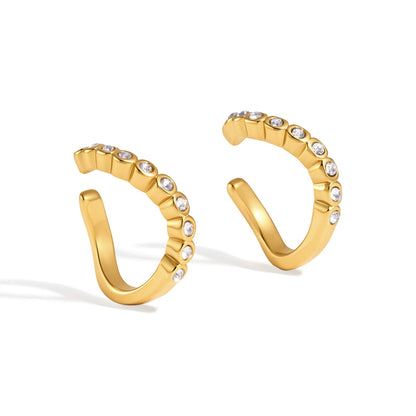 Onda Wave Pavé Ear Cuff Earrings