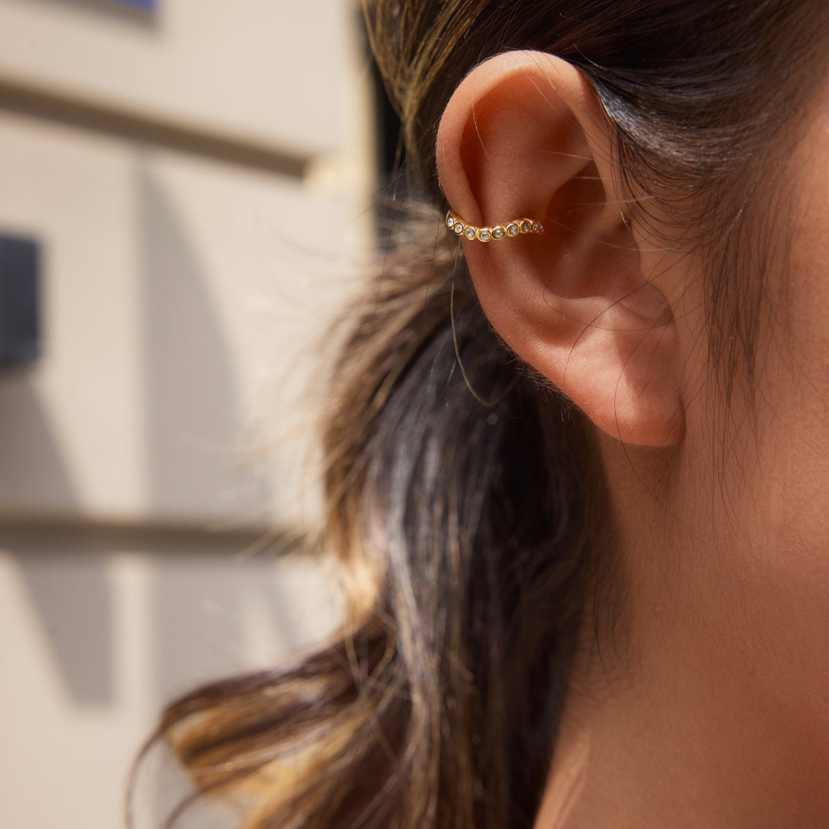 Onda Wave Pavé Ear Cuff Earrings