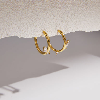 Dune Marquise Open Hoop Earrings
