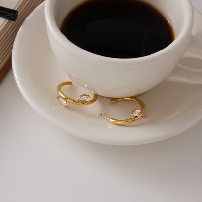 Dune Marquise Open Hoop Earrings