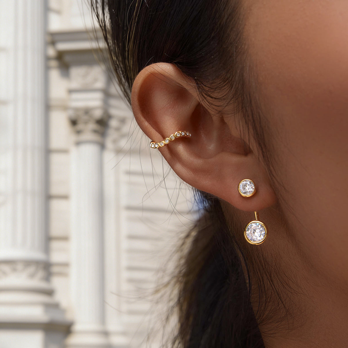 Onda Wave Pavé Ear Cuff Earrings